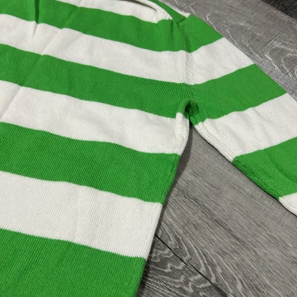 Gap Crewneck Chunky Green & White Stripe Sweater Women’s Size XS Stretch - Picture 11 of 11